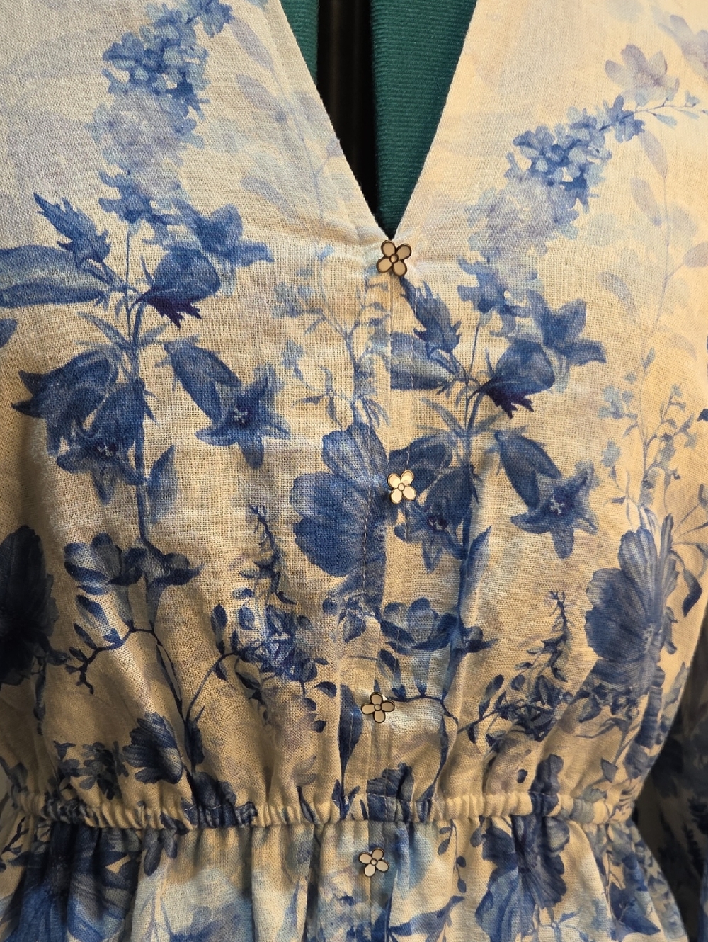 Nwt Large Calypso Blue and White Floral Midi Dress - Picture 4 of 16